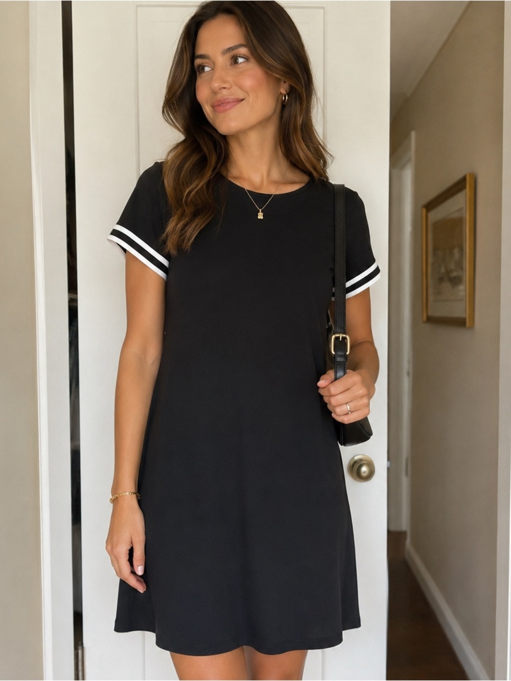 Neiman Marcus Black Dress with White Trim